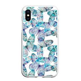 Чехол для iPhone XS Max матовый с принтом Бабочки в городе Новоалтайск, Силикон | Область печати: задняя сторона чехла, без боковых панелей | бабочки | паттерн