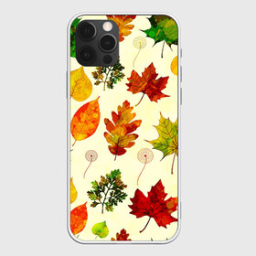 Чехол для iPhone 12 Pro Max с принтом Осень в городе Новоалтайск, Силикон |  | листва | листья | осень | оформление | пёстрые листочки | слой | текстура | трайбл | узор | фон