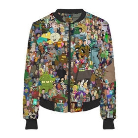 Женский бомбер 3D Futurama: в городе Новоалтайск, 100% полиэстер | застегивается на молнию, по бокам два кармана без застежек, мягкие манжеты, по низу бомбера и на воротнике — эластичная резинка | bender | fry | futurama | mult | бендер | бэндер | лила | мульт | мультсериал | мульфильмы | фрай | футутрама