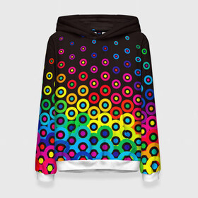 Женская толстовка 3D с принтом Орнамент в городе Новоалтайск, 100% полиэстер  | двухслойный капюшон со шнурком для регулировки, мягкие манжеты на рукавах и по низу толстовки, спереди карман-кенгуру с мягким внутренним слоем. | круги | орнамент | узор | цвета