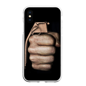 Чехол для iPhone XS Max матовый с принтом Кулак как граната в городе Новоалтайск, Силикон | Область печати: задняя сторона чехла, без боковых панелей | рука