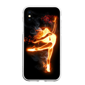 Чехол для iPhone XS Max матовый с принтом Фитнес в городе Новоалтайск, Силикон | Область печати: задняя сторона чехла, без боковых панелей | грация | здоровье | зож | огонь | пламя | силуэт | спорт | страсть | танец | тонус | фитнес