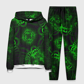 Мужской костюм 3D (с толстовкой) с принтом Зеленый узор в городе Новоалтайск,  |  | абстракции | прикольные | трайблы | узоры