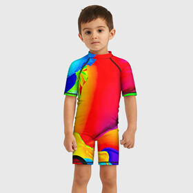 Детский купальный костюм 3D с принтом Краска в городе Новоалтайск, Полиэстер 85%, Спандекс 15% | застежка на молнии на спине | абстракция | арт | брызги | краска