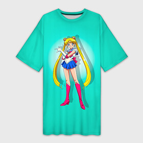 Платье-футболка 3D с принтом Сейлор Мун в городе Новоалтайск,  |  | anime | sailor moon | sailormoon | аниме | красавица воин сейлор мун | сейлор мун | сейлормун | усаги | усаги цукино | цукино