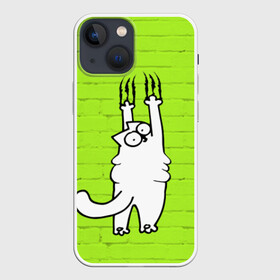 Чехол для iPhone 13 mini с принтом Simons cat 3 в городе Новоалтайск,  |  | Тематика изображения на принте: fitness | kitty | simon cat | simons | simons cat | голодный кот | для жирных | для толстых | жир | кот | кот саймона | котик | кошка | с котами | саймон | спорт | толстая | толстый | фитнес | фитнесс