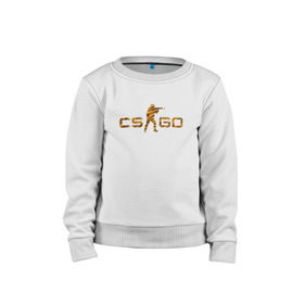 Детский свитшот хлопок с принтом cs:go - Tiger Tooth Style (Зуб тигра) в городе Новоалтайск, 100% хлопок | круглый вырез горловины, эластичные манжеты, пояс и воротник | color | cs | csgo | go | желтый | золото | кс | тигр | узор