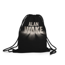 Рюкзак-мешок 3D с принтом Alan Wake в городе Новоалтайск, 100% полиэстер | плотность ткани — 200 г/м2, размер — 35 х 45 см; лямки — толстые шнурки, застежка на шнуровке, без карманов и подкладки | alan | wake | алан уэйк | игра