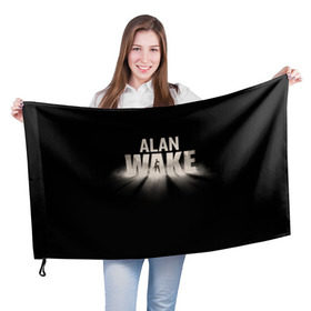 Флаг 3D с принтом Alan Wake в городе Новоалтайск, 100% полиэстер | плотность ткани — 95 г/м2, размер — 67 х 109 см. Принт наносится с одной стороны | alan | wake | алан уэйк | игра
