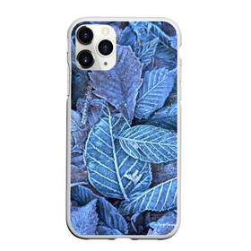 Чехол для iPhone 11 Pro Max матовый с принтом Застывшие листья в городе Новоалтайск, Силикон |  | иней | мороз | осень | холод