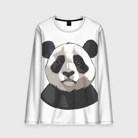 Мужской лонгслив 3D с принтом Panda в городе Новоалтайск, 100% полиэстер | длинные рукава, круглый вырез горловины, полуприлегающий силуэт | милый | панда