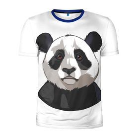 Мужская футболка 3D спортивная с принтом Panda в городе Новоалтайск, 100% полиэстер с улучшенными характеристиками | приталенный силуэт, круглая горловина, широкие плечи, сужается к линии бедра | Тематика изображения на принте: милый | панда