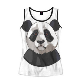 Женская майка 3D с принтом Panda в городе Новоалтайск, 100% полиэстер | круглая горловина, прямой силуэт, длина до линии бедра | милый | панда