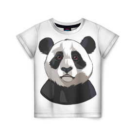 Детская футболка 3D с принтом Panda в городе Новоалтайск, 100% гипоаллергенный полиэфир | прямой крой, круглый вырез горловины, длина до линии бедер, чуть спущенное плечо, ткань немного тянется | Тематика изображения на принте: милый | панда