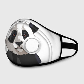 Маска из неопрена с принтом Panda в городе Новоалтайск, неопрен 100% | Форма огибающая нос. Резинки для ушей с дополнительной резинкой на затылке. Клапан для выдоха для активного дыхания при занятиях спортом. Эластичный материал маски и окантовки для лучшего растяжения и прилегания маски.  | Тематика изображения на принте: милый | панда