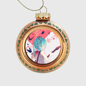 Стеклянный ёлочный шар с принтом Hatsune Miku в городе Новоалтайск, Стекло | Диаметр: 80 мм | Тематика изображения на принте: anime | hatsune | hatsune miku | miku | music | vocaloid | аниме | мику | музыка | пение | хацунэ