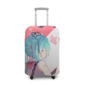 Чехол для чемодана 3D с принтом Hatsune Miku в городе Новоалтайск, 86% полиэфир, 14% спандекс | двустороннее нанесение принта, прорези для ручек и колес | Тематика изображения на принте: anime | hatsune | hatsune miku | miku | music | vocaloid | аниме | мику | музыка | пение | хацунэ