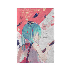 Обложка для паспорта матовая кожа с принтом Hatsune Miku в городе Новоалтайск, натуральная матовая кожа | размер 19,3 х 13,7 см; прозрачные пластиковые крепления | Тематика изображения на принте: anime | hatsune | hatsune miku | miku | music | vocaloid | аниме | мику | музыка | пение | хацунэ