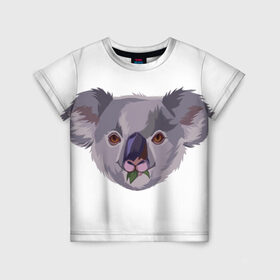 Детская футболка 3D с принтом Koala в городе Новоалтайск, 100% гипоаллергенный полиэфир | прямой крой, круглый вырез горловины, длина до линии бедер, чуть спущенное плечо, ткань немного тянется | животные | забавный | коала | милый