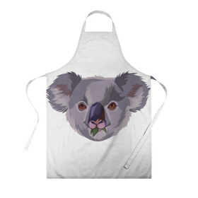 Фартук 3D с принтом Koala в городе Новоалтайск, 100% полиэстер | общий размер — 65 х 85 см, ширина нагрудника — 26 см, горловина — 53 см, длина завязок — 54 см, общий обхват в поясе — 173 см. Принт на завязках и на горловине наносится с двух сторон, на основной части фартука — только с внешней стороны | животные | забавный | коала | милый