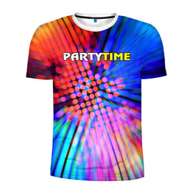 Мужская футболка 3D спортивная с принтом Party time в городе Новоалтайск, 100% полиэстер с улучшенными характеристиками | приталенный силуэт, круглая горловина, широкие плечи, сужается к линии бедра | Тематика изображения на принте: party time | время тусить | клуб | тусовка