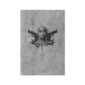 Обложка для паспорта матовая кожа с принтом 2Pac в городе Новоалтайск, натуральная матовая кожа | размер 19,3 х 13,7 см; прозрачные пластиковые крепления | rap | tupac shakur | тупак шакур | хип хоп
