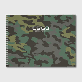Альбом для рисования с принтом csgo - Boreal Forest 3D Full (Северный лес) в городе Новоалтайск, 100% бумага
 | матовая бумага, плотность 200 мг. | Тематика изображения на принте: cs | csgo | go | камуфляж | кс