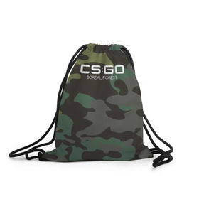 Рюкзак-мешок 3D с принтом cs:go - Boreal Forest 3D Full (Северный лес) в городе Новоалтайск, 100% полиэстер | плотность ткани — 200 г/м2, размер — 35 х 45 см; лямки — толстые шнурки, застежка на шнуровке, без карманов и подкладки | cs | csgo | go | камуфляж | кс