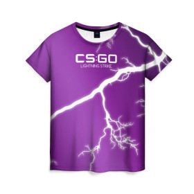 Женская футболка 3D с принтом cs:go - Lightning Strike Style 3D Full (Удар молнии) в городе Новоалтайск, 100% полиэфир ( синтетическое хлопкоподобное полотно) | прямой крой, круглый вырез горловины, длина до линии бедер | cs | csgo | go | волны | город | градиент | дождь | желтый | камуфляж.север | кровь | кс | молния | паутина | розовый | тигр | узор | урбан