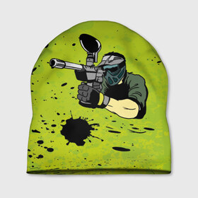 Шапка 3D с принтом Paintball-спорт в городе Новоалтайск, 100% полиэстер | универсальный размер, печать по всей поверхности изделия | paintball | соревнование | экстрим