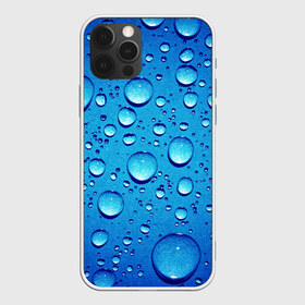 Чехол для iPhone 12 Pro Max с принтом Капли воды в городе Новоалтайск, Силикон |  | вода | дождь | жидкость | капли | конденсат | роса | синий фон
