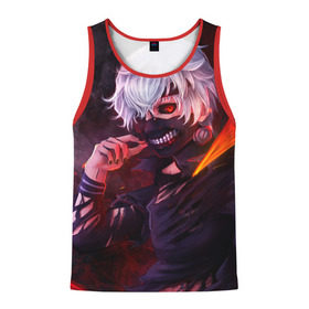 Мужская майка 3D с принтом Tokyo Ghoul в городе Новоалтайск, 100% полиэстер | круглая горловина, приталенный силуэт, длина до линии бедра. Пройма и горловина окантованы тонкой бейкой | Тематика изображения на принте: anime | ghoul | tokyo | tokyo ghoul | гуль