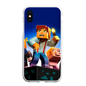 Чехол для iPhone XS Max матовый с принтом Minecraft в городе Новоалтайск, Силикон | Область печати: задняя сторона чехла, без боковых панелей | game | minecraft | игры | маинкрафт | майн | майнкравт | майнкрафт