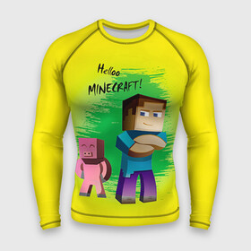 Мужской рашгард 3D с принтом Helloo Minecraft в городе Новоалтайск,  |  | game | minecraft | игры | маинкрафт | майн | майнкравт | майнкрафт
