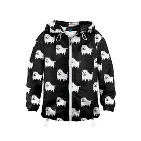 Детская ветровка 3D с принтом Undertale Annoying dog в городе Новоалтайск, 100% полиэстер | подол и капюшон оформлены резинкой с фиксаторами, по бокам два кармана без застежек, один потайной карман на груди | 8 bit | annoying dog | black | dog | pixel art | undertale