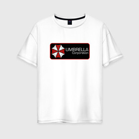 Женская футболка хлопок Oversize с принтом Umbrella corporation Нашивка-2 в городе Новоалтайск, 100% хлопок | свободный крой, круглый ворот, спущенный рукав, длина до линии бедер
 | resident evil | вирус | зомби