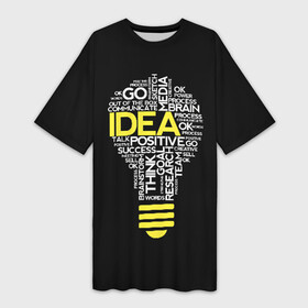 Платье-футболка 3D с принтом IDEA в городе Новоалтайск,  |  | Тематика изображения на принте: idea. идея | офис | офисный планктон | прикольные надписи
