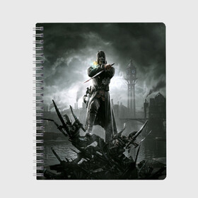 Тетрадь с принтом Dishonored в городе Новоалтайск, 100% бумага | 48 листов, плотность листов — 60 г/м2, плотность картонной обложки — 250 г/м2. Листы скреплены сбоку удобной пружинной спиралью. Уголки страниц и обложки скругленные. Цвет линий — светло-серый
 | dishonored | ассасин | игры