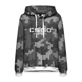 Мужская толстовка 3D с принтом cs:go - Urban DDPAT 3D Full (Пиксельный камуфляж Город) в городе Новоалтайск, 100% полиэстер | двухслойный капюшон со шнурком для регулировки, мягкие манжеты на рукавах и по низу толстовки, спереди карман-кенгуру с мягким внутренним слоем. | cs | csgo | go | камуфляж | кс