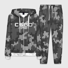 Мужской костюм 3D с принтом csgo - Urban DDPAT 3D Full (Пиксельный камуфляж Город) в городе Новоалтайск, 100% полиэстер | Манжеты и пояс оформлены тканевой резинкой, двухслойный капюшон со шнурком для регулировки, карманы спереди | cs | csgo | go | камуфляж | кс