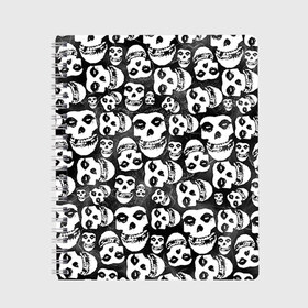 Тетрадь с принтом Misfits в городе Новоалтайск, 100% бумага | 48 листов, плотность листов — 60 г/м2, плотность картонной обложки — 250 г/м2. Листы скреплены сбоку удобной пружинной спиралью. Уголки страниц и обложки скругленные. Цвет линий — светло-серый
 | misfits | skull | swag | группа | рок | сваг | свег | свэг | череп
