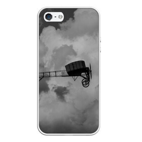 Чехол силиконовый для Телефон Apple iPhone 5/5S с принтом Самолет в городе Новоалтайск, Силикон | Область печати: задняя сторона чехла, без боковых панелей | высота | история | ретро | самолет | черная белая