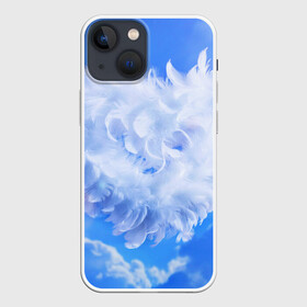 Чехол для iPhone 13 mini с принтом Сердце в городе Новоалтайск,  |  | голубая | любовь | небо | новая | перья | сердце