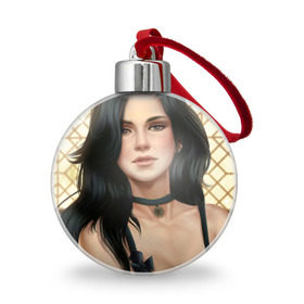 Ёлочный шар с принтом Йеннифер в городе Новоалтайск, Пластик | Диаметр: 77 мм | gerald | wild hunt | witcher | ведьмак | геральд | дикая охота