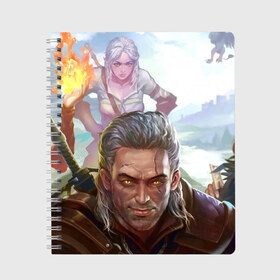 Тетрадь с принтом Witcher 3 в городе Новоалтайск, 100% бумага | 48 листов, плотность листов — 60 г/м2, плотность картонной обложки — 250 г/м2. Листы скреплены сбоку удобной пружинной спиралью. Уголки страниц и обложки скругленные. Цвет линий — светло-серый
 | gerald | wild hunt | witcher | ведьмак | геральд | дикая охота