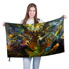 Флаг 3D с принтом HEROES OF THE STORM в городе Новоалтайск, 100% полиэстер | плотность ткани — 95 г/м2, размер — 67 х 109 см. Принт наносится с одной стороны | 3д | heroes of the storm | герои | игра | новая