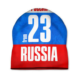 Шапка 3D с принтом Russia (from 23) в городе Новоалтайск, 100% полиэстер | универсальный размер, печать по всей поверхности изделия | 123 | 23 | 93 | im from | russia | адлер | геленджик | краснодарский край | регионы | родина | россия | сочи | триколор | флаг россии