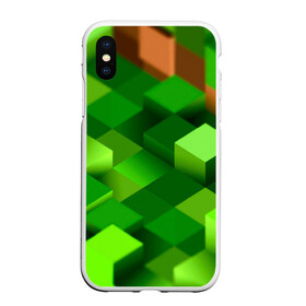 Чехол для iPhone XS Max матовый с принтом Minecraft в городе Новоалтайск, Силикон | Область печати: задняя сторона чехла, без боковых панелей | green | зеленый