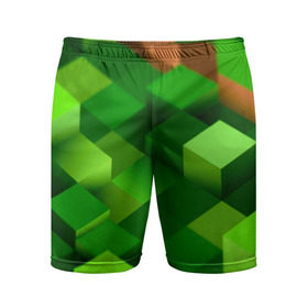 Мужские шорты 3D спортивные с принтом Minecraft в городе Новоалтайск,  |  | green | зеленый