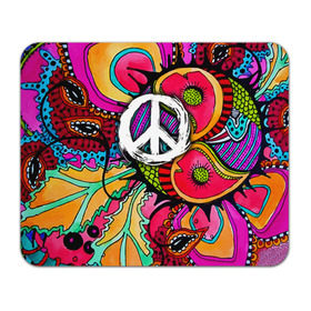 Коврик прямоугольный с принтом Хиппи 2 в городе Новоалтайск, натуральный каучук | размер 230 х 185 мм; запечатка лицевой стороны | hippie | peace | пацифик | хиппи